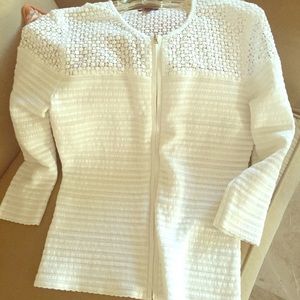 🚫SOLD! Ann Taylor White Sweater Jacket Size S